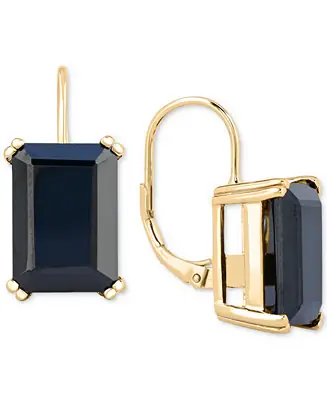 Next Day Delivery Onyx Leverback Hoop Earrings in 14k Gold-Plated Sterling Silver